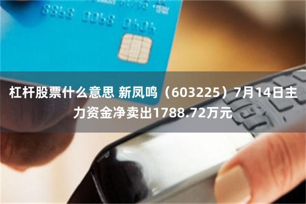 杠杆股票什么意思 新凤鸣（603225）7月14日主力资金净卖出1788.72万元