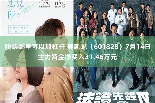 股票哪里可以加杠杆 美凯龙（601828）7月14日主力资金净买入31.46万元