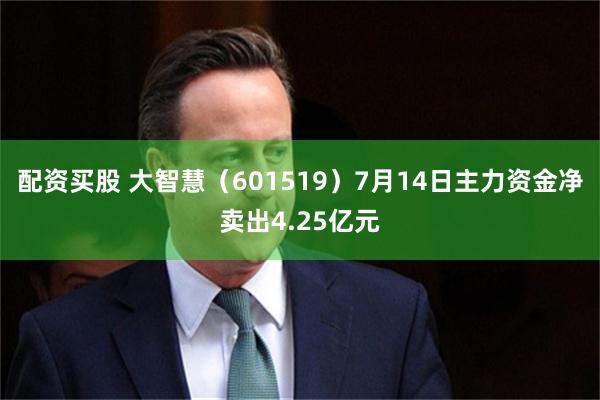 配资买股 大智慧（601519）7月14日主力资金净卖出4.25亿元