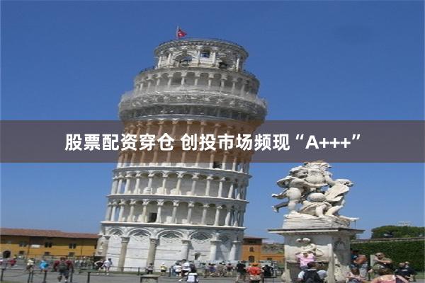 股票配资穿仓 创投市场频现“A+++”