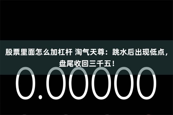 股票里面怎么加杠杆 淘气天尊：跳水后出现低点，盘尾收回三千五！