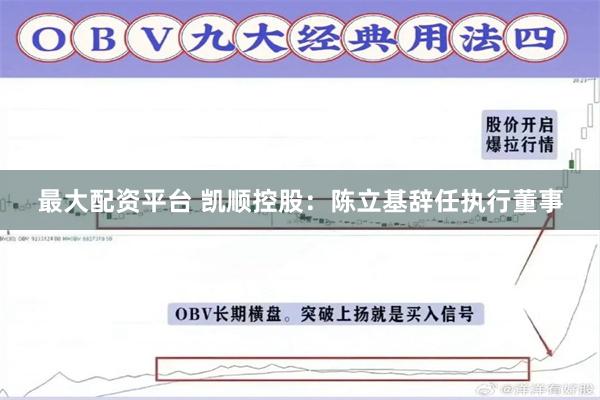 最大配资平台 凯顺控股：陈立基辞任执行董事