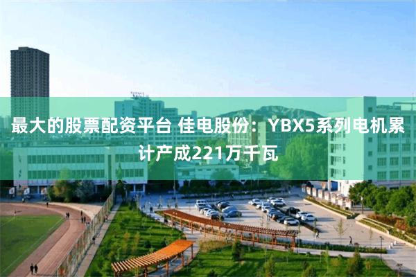 最大的股票配资平台 佳电股份：YBX5系列电机累计产成221万千瓦
