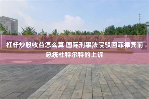 杠杆炒股收益怎么算 国际刑事法院驳回菲律宾前总统杜特尔特的上诉