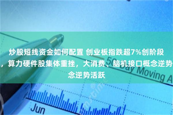 炒股短线资金如何配置 创业板指跌超7%创阶段新低，算力硬件股集体重挫，大消费、脑机接口概念逆势活跃