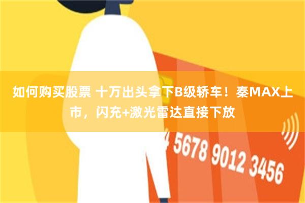 如何购买股票 十万出头拿下B级轿车！秦MAX上市，闪充+激光雷达直接下放