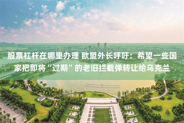 股票杠杆在哪里办理 欧盟外长呼吁：希望一些国家把即将“过期”的老旧拦截弹转让给乌克兰