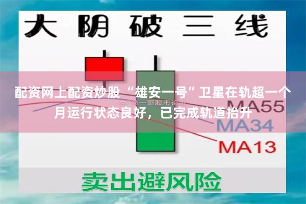 配资网上配资炒股 “雄安一号”卫星在轨超一个月运行状态良好，已完成轨道抬升
